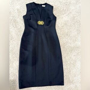 NWOT Calvin Klein Black Women's dress with Gold Accent